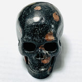 Echter Riesiger Schwarzer  Plumit Jaspis Carving Totenkopf Schädel 640ct ca. 50x35x40mm