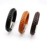 Herrenschmuck Edles Dunkel Braunes Lederarmband 20cm mit Magnetschließe