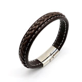 Herrenschmuck Edles Dunkel Braunes Lederarmband 20cm mit Magnetschließe