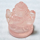 Echter Rosenquarz Carving Ganesh Rosa 27.97ct 23.5x17mm