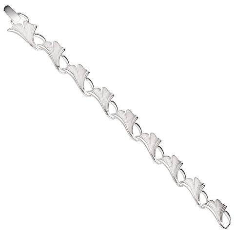 Armband Ginko Ginkgo 925 Sterling Silber mattiert 19 cm Silberarmband