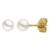Ohrstecker 585 Gold Gelbgold 4 Süßwasser Perlen Ohrringe Perlenohrstecker