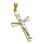 Anhänger 27x16mm Kreuz mit Jesus bicolor glänzend 9Kt GOLD