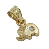 Anhänger 5x7mm kleiner Elefant mit Zirkonia matt-glänzend 9Kt GOLD