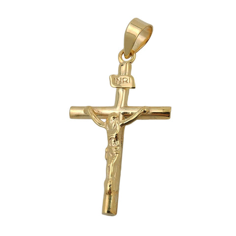 Anhänger 24x14mm Kreuz mit Jesus glänzend 9Kt