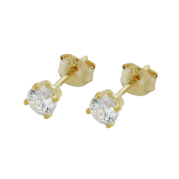 Ohrstecker Ohrring 4mm Zirkonia 9Kt GOLD