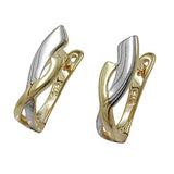 Creole Ohrring 13x4mm Klappscharnier bicolor 9Kt GOLD