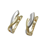 Creole Ohrring 13x4mm Klappscharnier bicolor 9Kt GOLD