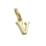 Anhänger 8x6mm Buchstabe V glänzend 9Kt GOLD