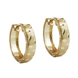 Creole Ohrring 11x3mm Klappscharnier mattiert diamantiert 9Kt GOLD