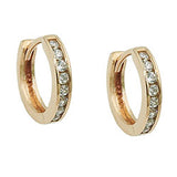 Creole Ohrring 11x2mm Klappscharnier mit Zirkonias 9Kt GOLD