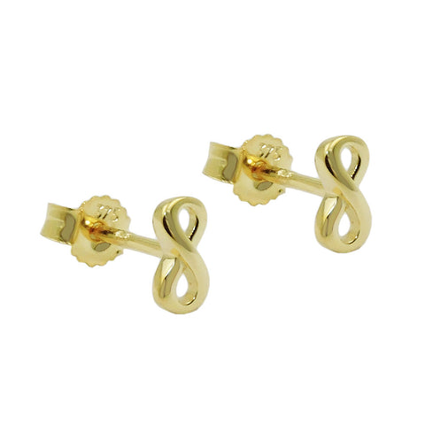 Ohrstecker Ohrring 6x3mm Unendlichkeit glänzend GOLD 18Kt