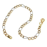 Armband 3,6mm Figaro Panzer bicolor 9Kt GOLD