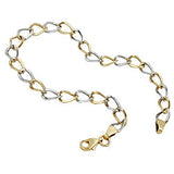 Armband 5,1mm Weitankerkette oval bicolor 9Kt GOLD 19cm