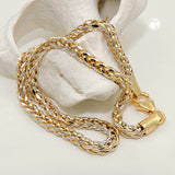 Collier 2,4mm Zopfkette bicolor 14Kt GOLD