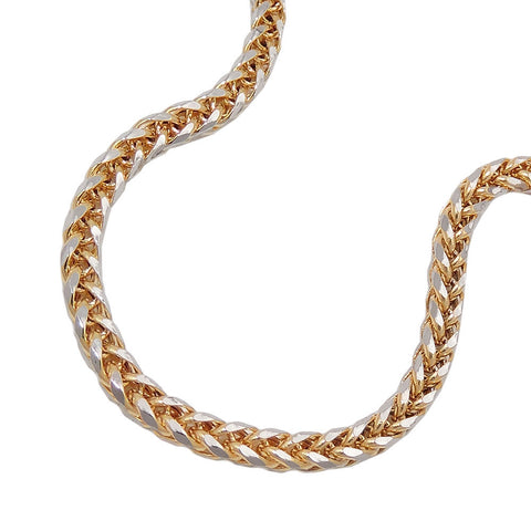 Collier 2,4mm Zopfkette bicolor 14Kt GOLD