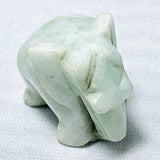 Echter Hellgrüner Jade Elefant Carving 51.57ct 23x15mm
