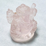 Echter Rosenquarz Carving Ganesh Rosa 17.14ct 19.5x14.5mm