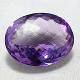 Echter Grosser Ovaler Purpur Amethyst Checkerboard 32.75ct 24.8x19.2mm