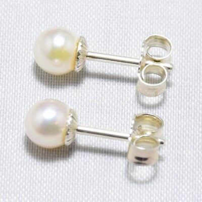 Ohrringe - Echte Weisse Perle 6.0mm - Sterlingsilber