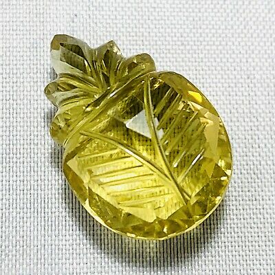 Echter Gelber Lemon Topas Carving 12.5ct 19.3x13mm