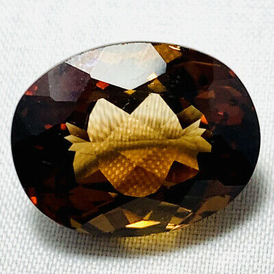 Echter Grosser Ovaler Imperial Topas Dunkel Orange 17.85ct 17.2x13.5mm