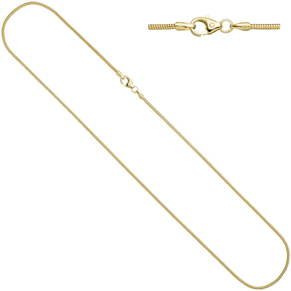Schlangenkette 585 Gelbgold 1,4 mm 60 cm Gold Kette Halskette Goldkette
