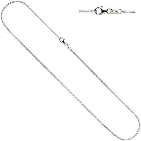 Schlangenkette 925 Silber 1,3 mm 45 cm Halskette Kette Silberkette Karabiner