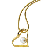 Anhänger Herz 585 Gold Gelbgold mattiert 1 Süßwasser Perle Perlenanhänger