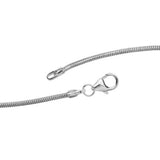 Schlangenkette 925 Silber 1,0 mm 42 cm Halskette Kette Silberkette Karabiner