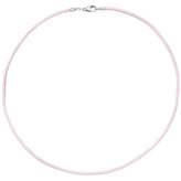 Collier Halskette Seide rosÈ 42 cm, Verschluss 925 Silber Kette