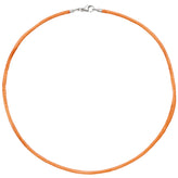 Collier Halskette Seide orange 42 cm, Verschluss 925 Silber Kette