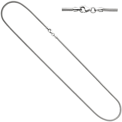 Schlangenkette 925 Silber 1,9 mm 45 cm Halskette Kette Silberkette Karabiner