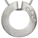 Anhänger rund 950 Platin matt 4 Diamanten Brillanten 0,06ct. Platinanhänger