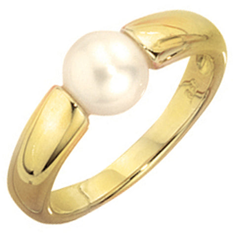 Damen Ring 333 Gold Gelbgold 1 Süßwasser Perle Goldring Perlenring