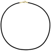 Halskette Kautschuk schwarz mit 333 Gelbgold 2 mm 45 cm Kautschukkette