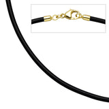 Halskette Kautschuk schwarz mit 333 Gelbgold 2 mm 45 cm Kautschukkette