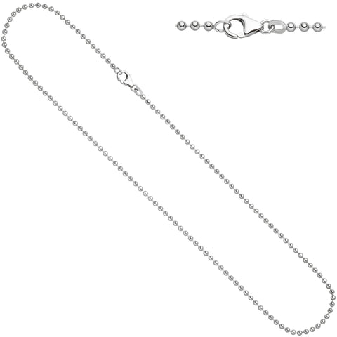 Kugelkette 925 Silber 2,5 mm 90 cm Halskette Kette Silberkette Karabiner