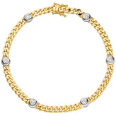 Armband 585 Gold Gelbgold Weißgold bicolor 6 Diamanten Brillanten 19 cm
