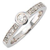 Damen Ring 585 Gold Weißgold 13 Diamanten Brillanten 0,34ct. Weißgoldring