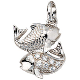 Anhänger Sternzeichen Fische 925 Silber mit Zirkonia Sternzeichenanhänger