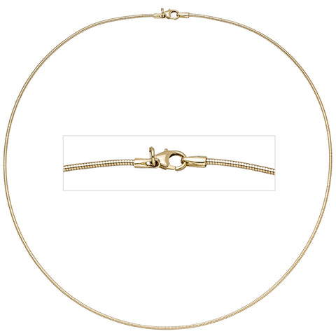 Halsreif flexibel 585 Gelbgold 1,4 mm 45 cm Gold Kette Halskette Goldhalsreif