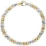 Armband 585 Gold Gelbgold Weißgold bicolor 16 Diamanten Brillanten 18,5 cm