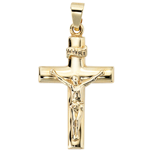 Anhänger Kreuz 333 Gold Gelbgold Kreuzanhänger Goldkreuz mit Jesus INRI
