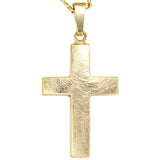 Anhänger Kreuz 333 Gold Gelbgold eismatt Kreuzanhänger Goldkreuz