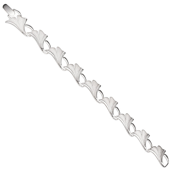 Armband Ginko Ginkgo 925 Sterling Silber mattiert 19 cm Silberarmband