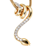 Anhänger Schlange 585 Gold Gelbgold 14 Diamanten Brillanten Schlangenanhänger