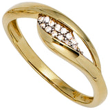 Damen Ring 333 Gold Gelbgold bicolor mit Zirkonia Goldring