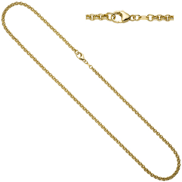 Erbskette 585 Gelbgold 3,4 mm 45 cm Gold Kette Halskette Goldkette Karabiner