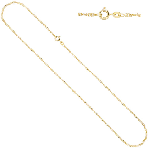 Singapurkette 333 Gelbgold 1,8 mm 50 cm Gold Kette Halskette Goldkette Federring